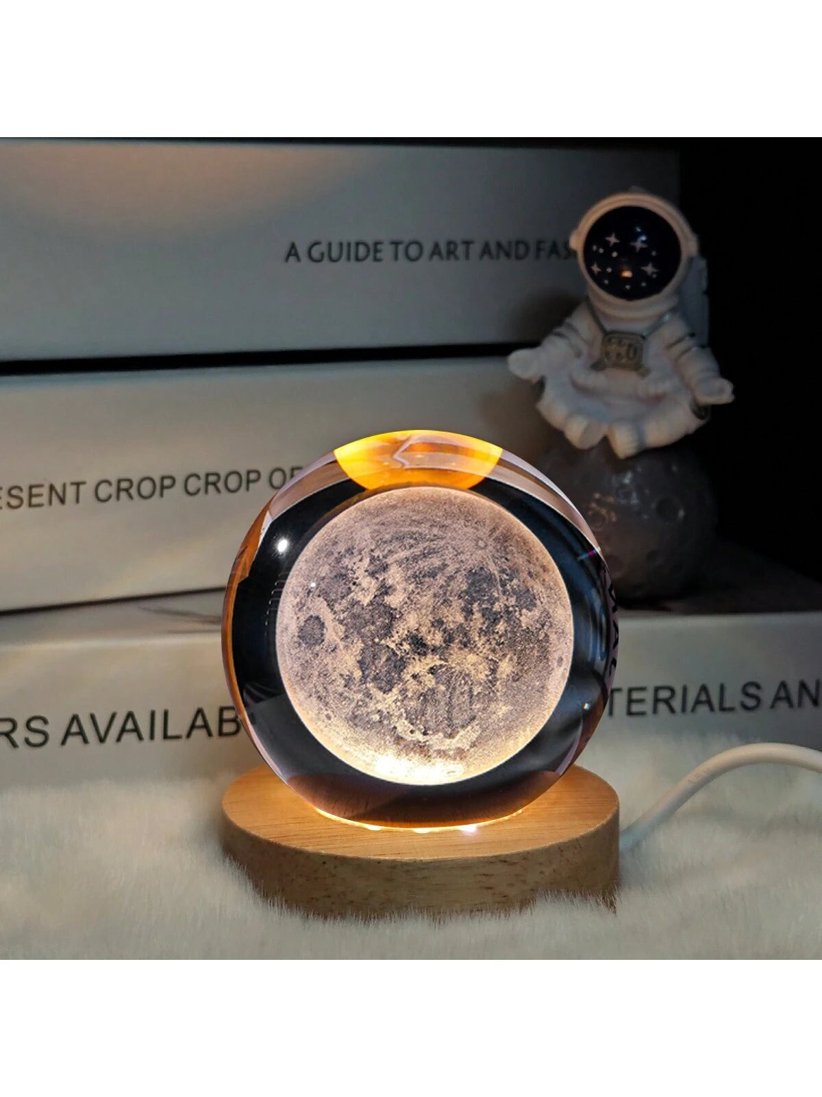 Material - Star Night Lights Solar System Crystal Ball Made of Crystal. 3D Crystal Ball Led Night Light Is Solar System Space Themed and Even after a Lifetime of Use, Crystals Never Lose Their Original Shine.Solar System Crystal Night Light