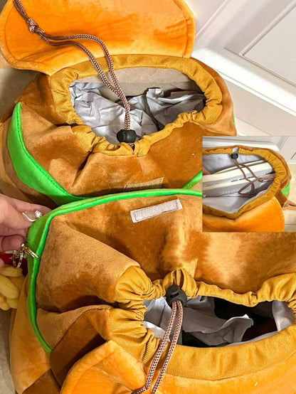 Hamburger Design Flap Backpack 