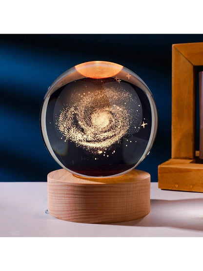 Material - Star Night Lights Solar System Crystal Ball Made of Crystal. 3D Crystal Ball Led Night Light Is Solar System Space Themed and Even after a Lifetime of Use, Crystals Never Lose Their Original Shine.Solar System Crystal Night Light