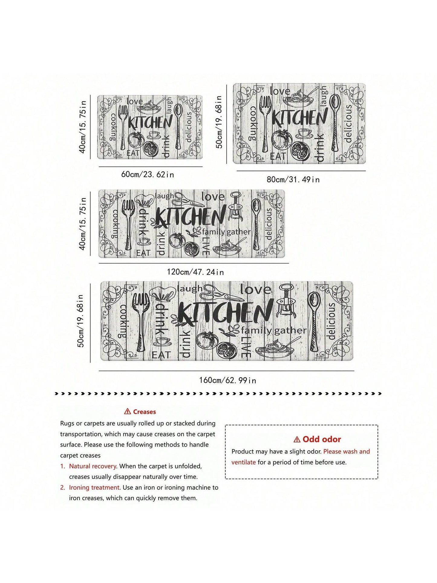 1Pc Kitchen Floor Mat Non-Slip Anti-Fatigue Door Mat Water Absorbent Quick Dry Entrance Mat ,Room Decor