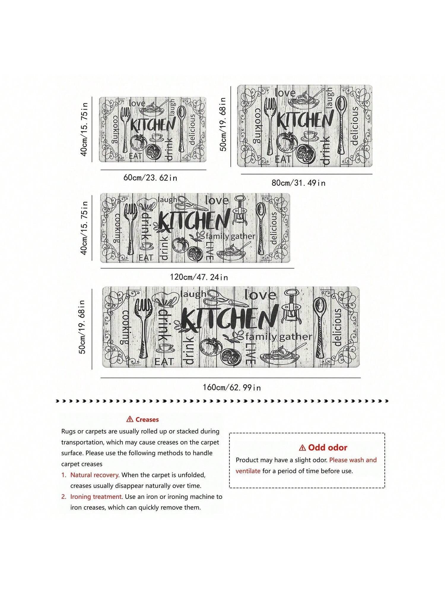 1Pc Kitchen Floor Mat Non-Slip Anti-Fatigue Door Mat Water Absorbent Quick Dry Entrance Mat ,Room Decor