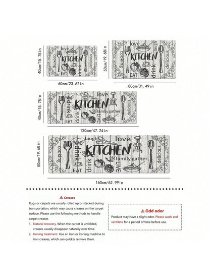 1Pc Kitchen Floor Mat Non-Slip Anti-Fatigue Door Mat Water Absorbent Quick Dry Entrance Mat ,Room Decor