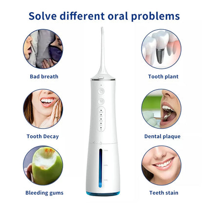 New Stock Water Flosser Manufacturer 300Ml Cordless Water Jet Flosser Portable Oral Irrigator for Teeth Cleaning