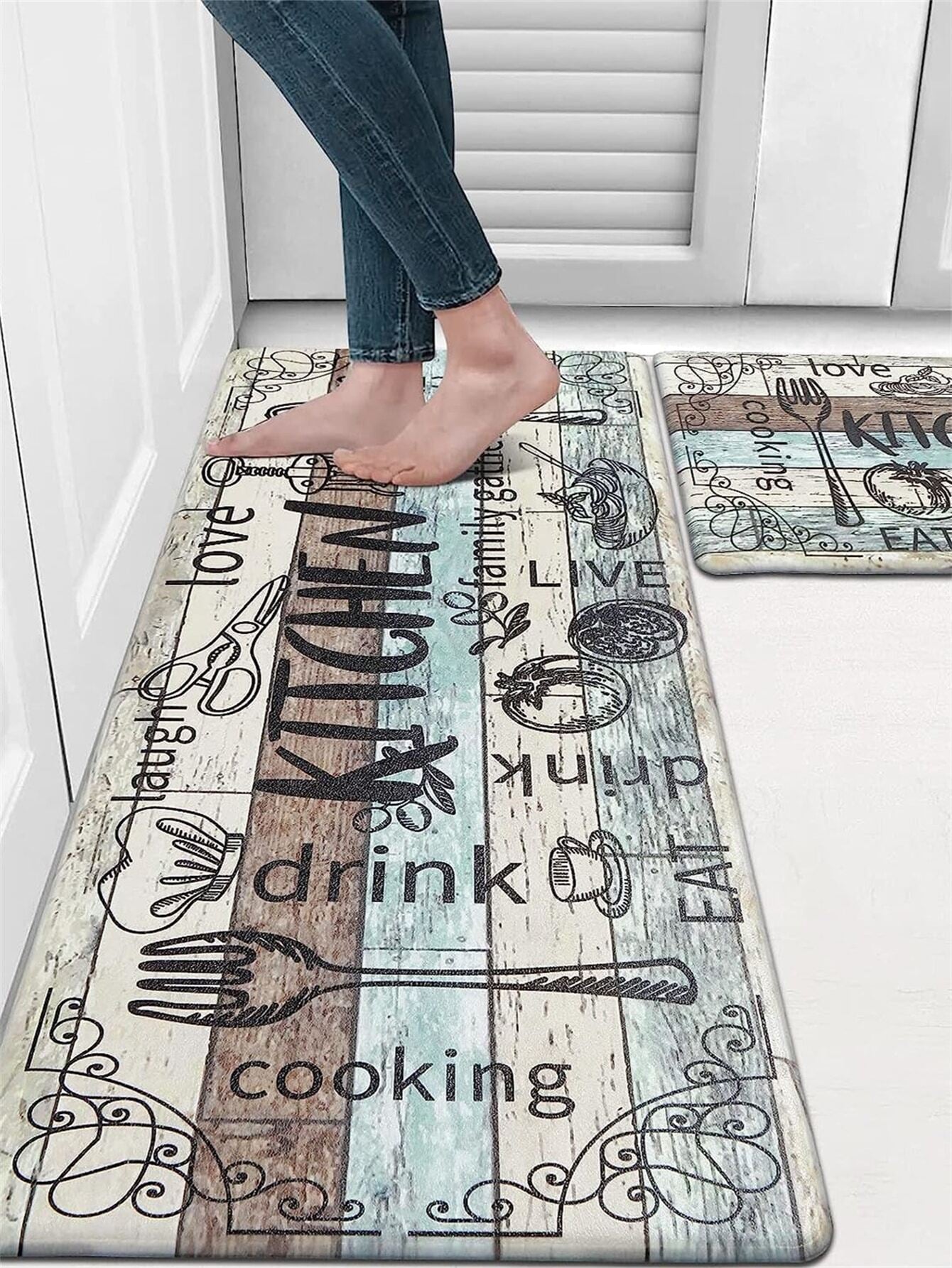 1Pc Kitchen Floor Mat Non-Slip Anti-Fatigue Door Mat Water Absorbent Quick Dry Entrance Mat ,Room Decor