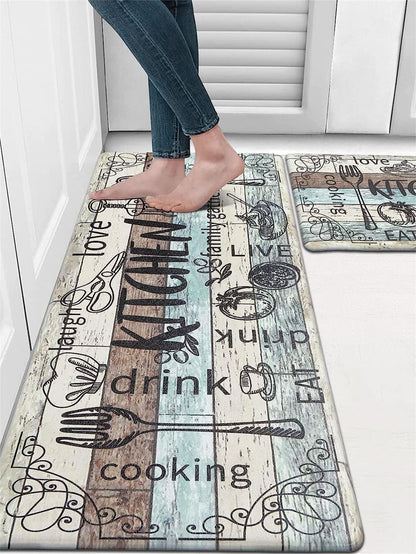 1Pc Kitchen Floor Mat Non-Slip Anti-Fatigue Door Mat Water Absorbent Quick Dry Entrance Mat ,Room Decor