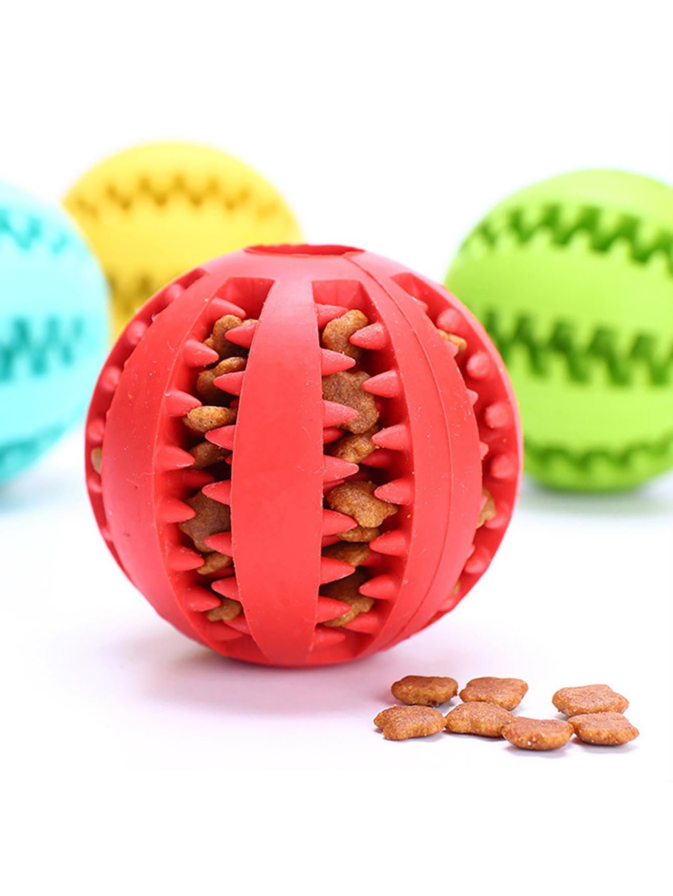 1Pc Random Color Dog Ball Toys for Dogs Interactive Elasticity Puppy Chew Toy Tooth Cleaning Rubber Food Ball Toy Pet Stuff Accessories