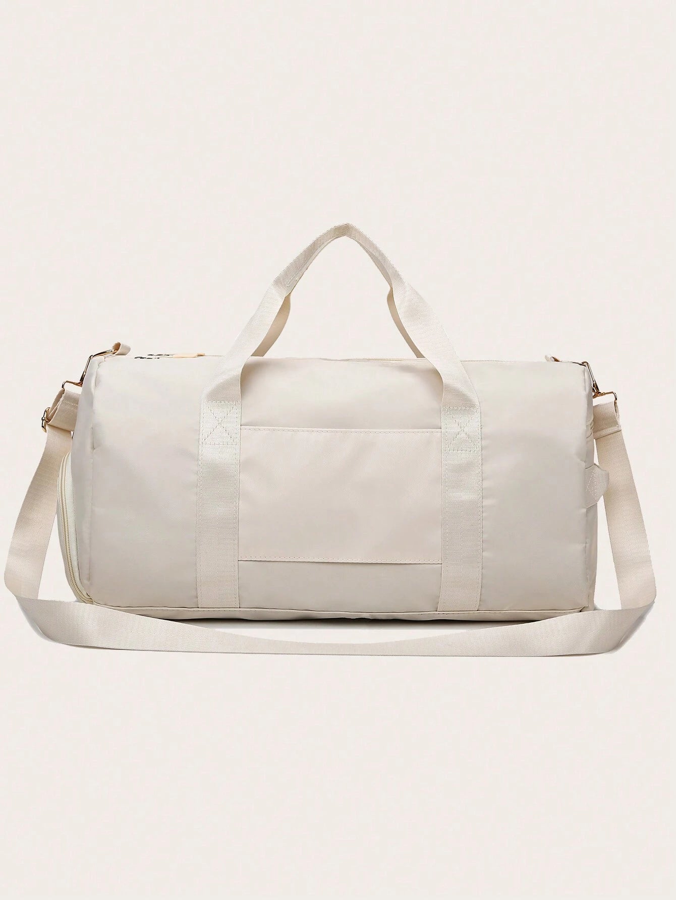 Large Capacity Waterproof Travel Bag, Solid Black Duffel Bag with Shoe Compartment & Wet Dry Separation Pockets, Suitable for Travel & Gym Sports