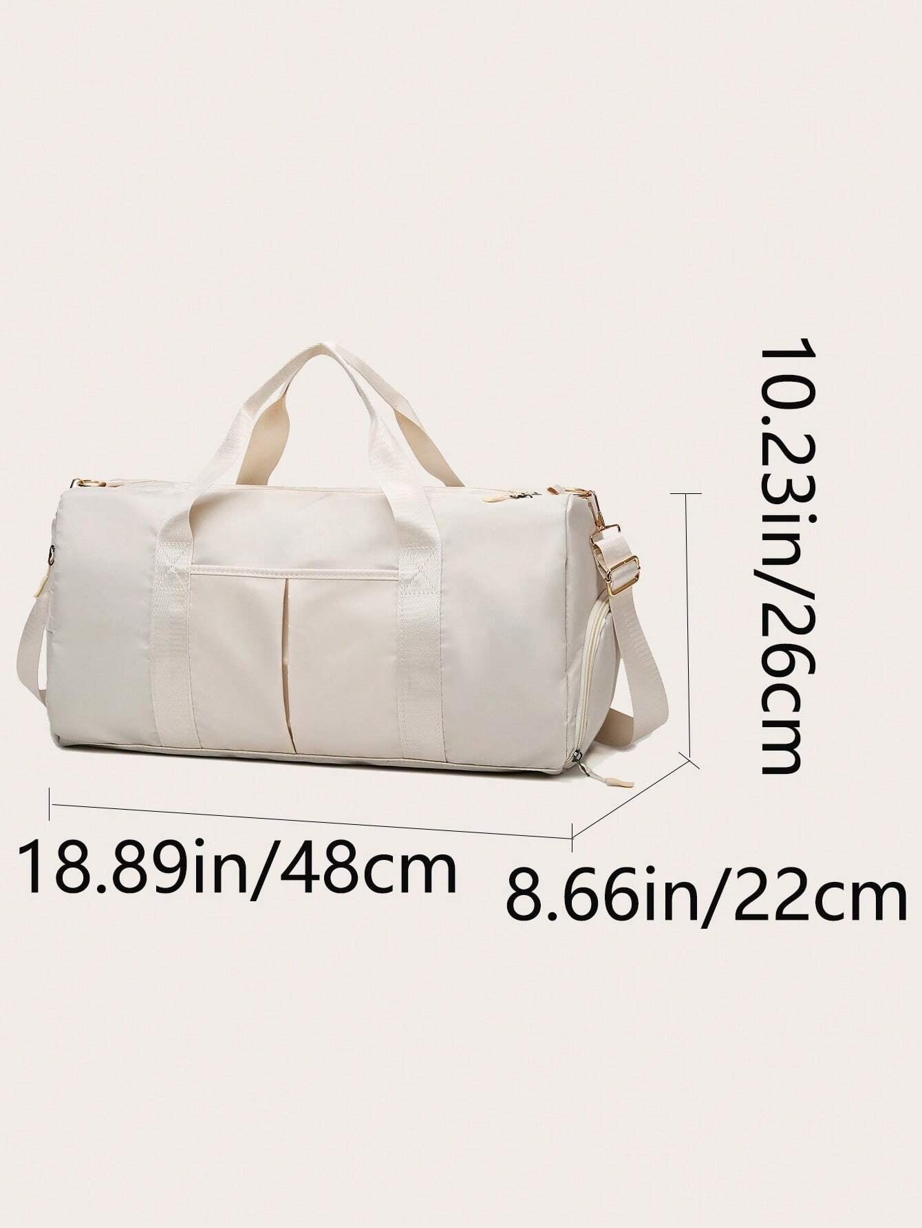 Large Capacity Waterproof Travel Bag, Solid Black Duffel Bag with Shoe Compartment & Wet Dry Separation Pockets, Suitable for Travel & Gym Sports