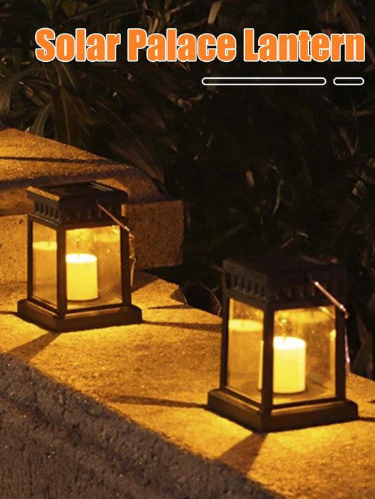 Solar Lantern Garden Decoration Lantern Waterproof Outdoor Solar Lights Retro Palace Lantern Hanging Landscape Lighting for Garden,
