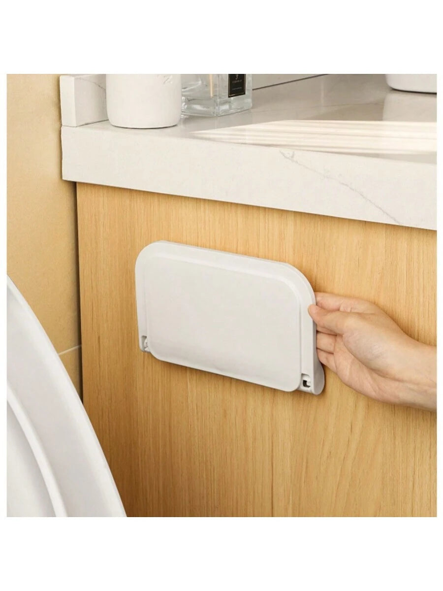 1Pc Foldable Wall-Mounted Shelf, for Bathroom, Toilet, Kitchen, Bedside, Dorm Room, No Drilling Phone Storage, Wifi Router Storage