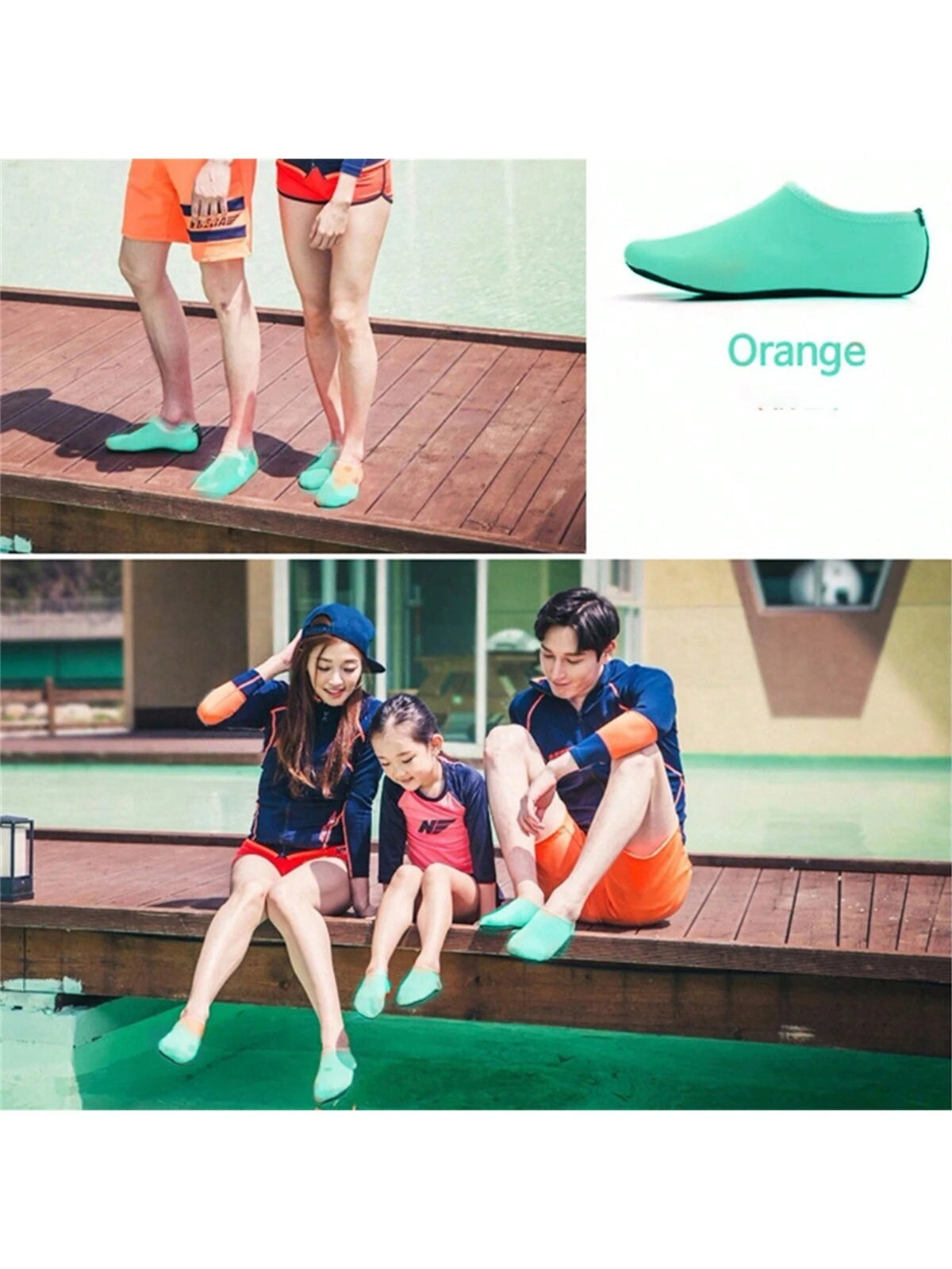 Sports Outdoor 1 Pair (Lycra) Beach Leg Warmers & Snorkeling Shoes,