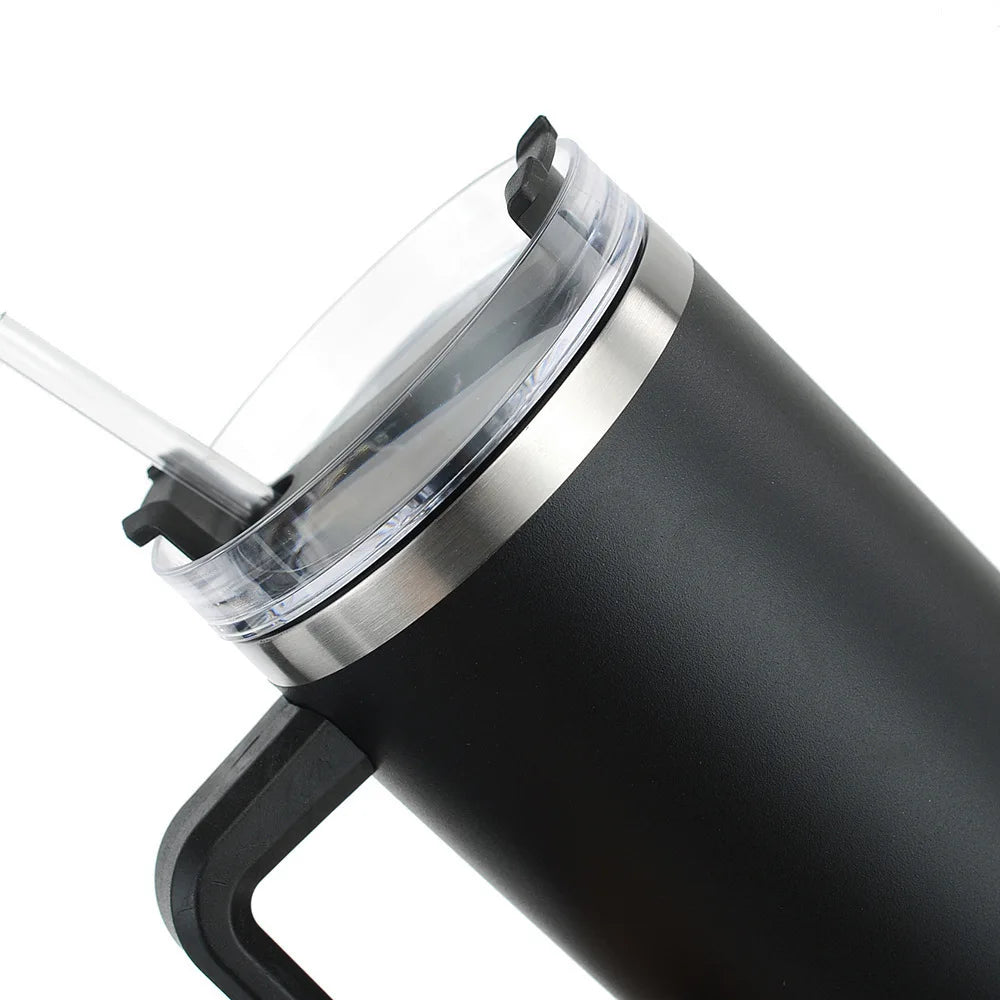1200Ml Thermos Bottle Cold Ice Cute Stainless Steel Water Bottle Tumbler Strawwith Lid and Straw Stainless Steel Kettle Cup Gift