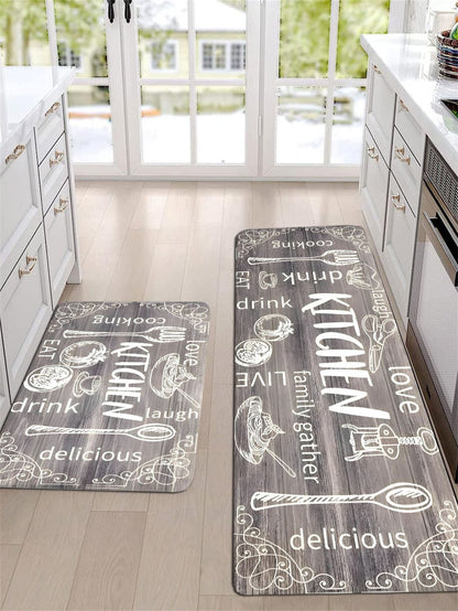 1Pc Kitchen Floor Mat Non-Slip Anti-Fatigue Door Mat Water Absorbent Quick Dry Entrance Mat ,Room Decor