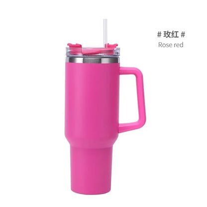1200Ml Thermos Bottle Cold Ice Cute Stainless Steel Water Bottle Tumbler Strawwith Lid and Straw Stainless Steel Kettle Cup Gift
