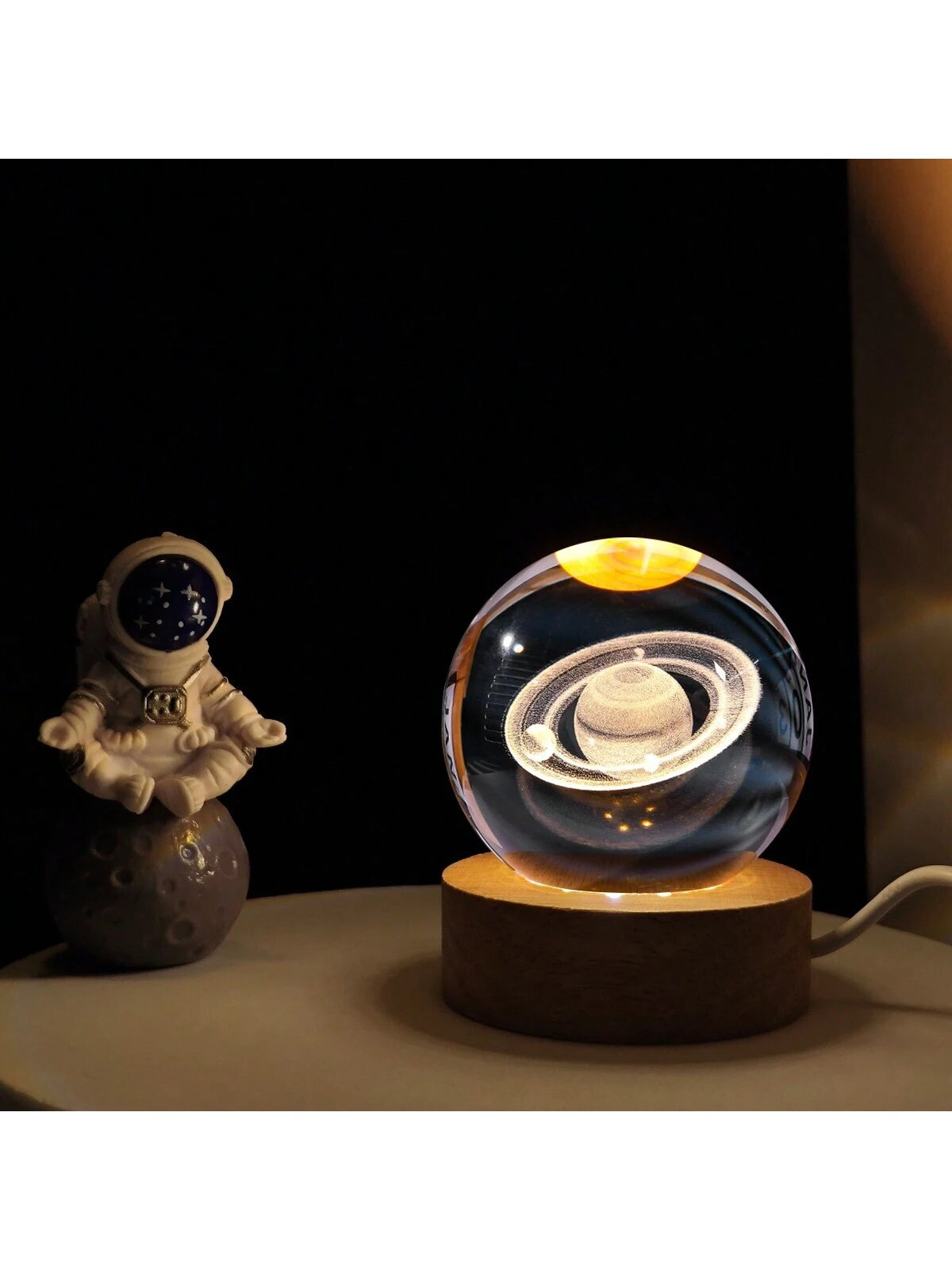 Material - Star Night Lights Solar System Crystal Ball Made of Crystal. 3D Crystal Ball Led Night Light Is Solar System Space Themed and Even after a Lifetime of Use, Crystals Never Lose Their Original Shine.Solar System Crystal Night Light