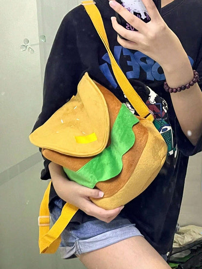 Hamburger Design Flap Backpack 