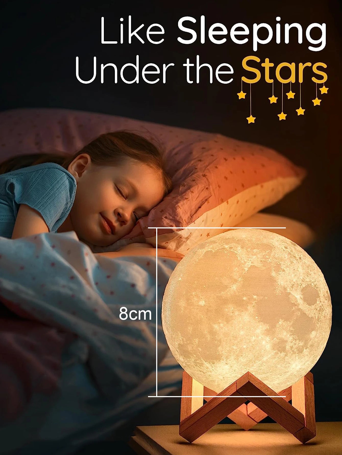 1PC Moon Light Galaxy Light, 3.15 Inch LED 3D Moon Light, Moon Night Light for Girls Boys Children Women DIY Birthday Gift