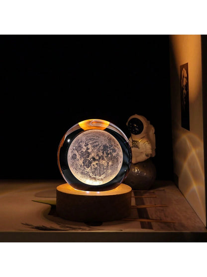 Material - Star Night Lights Solar System Crystal Ball Made of Crystal. 3D Crystal Ball Led Night Light Is Solar System Space Themed and Even after a Lifetime of Use, Crystals Never Lose Their Original Shine.Solar System Crystal Night Light