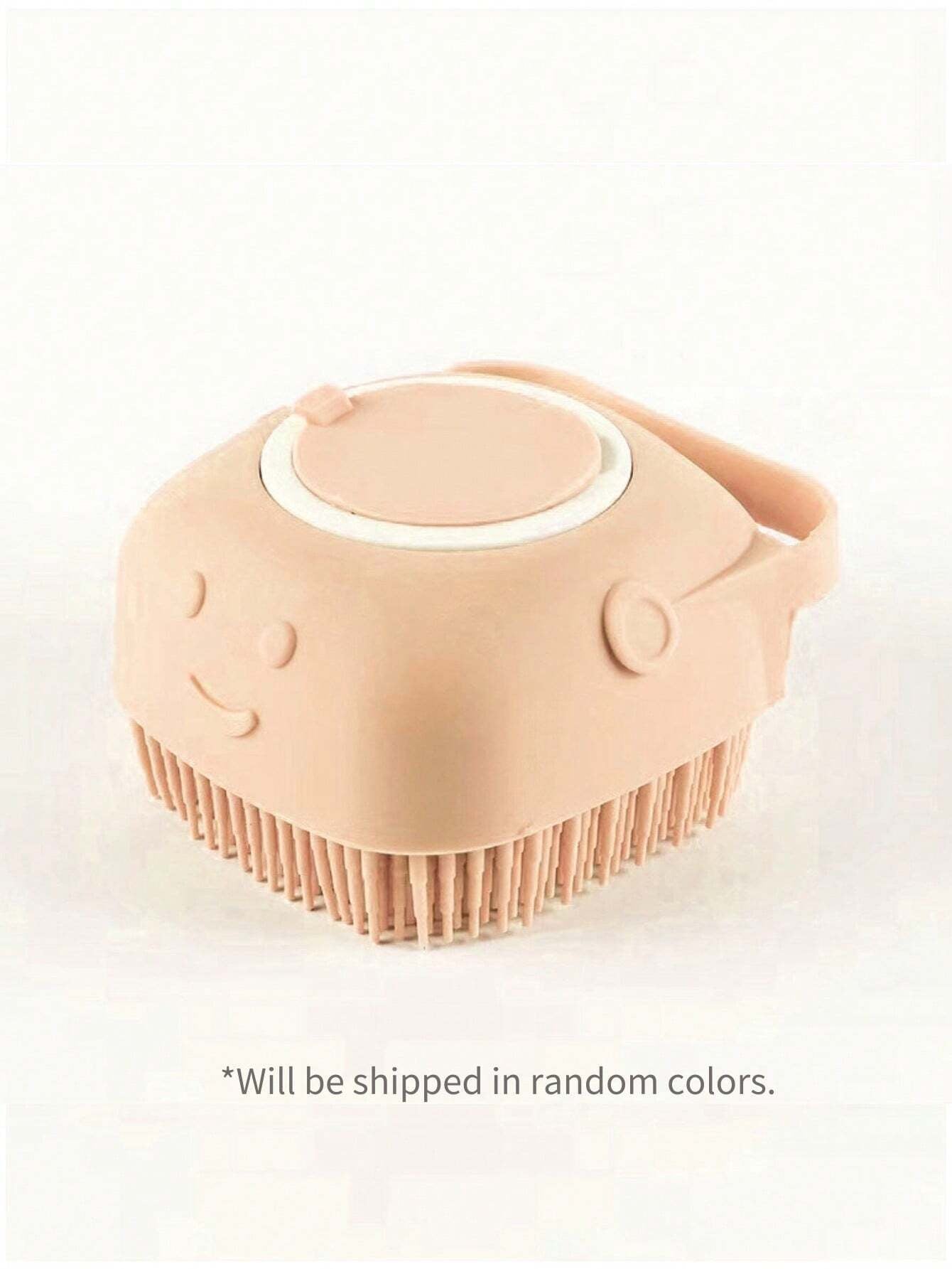 Pet Shampoo Brush, Silicone Massage Rubber Bath Comb with Shampoo Dispenser, for Dogs and Cats Grooming Tool, Random Color Delivery