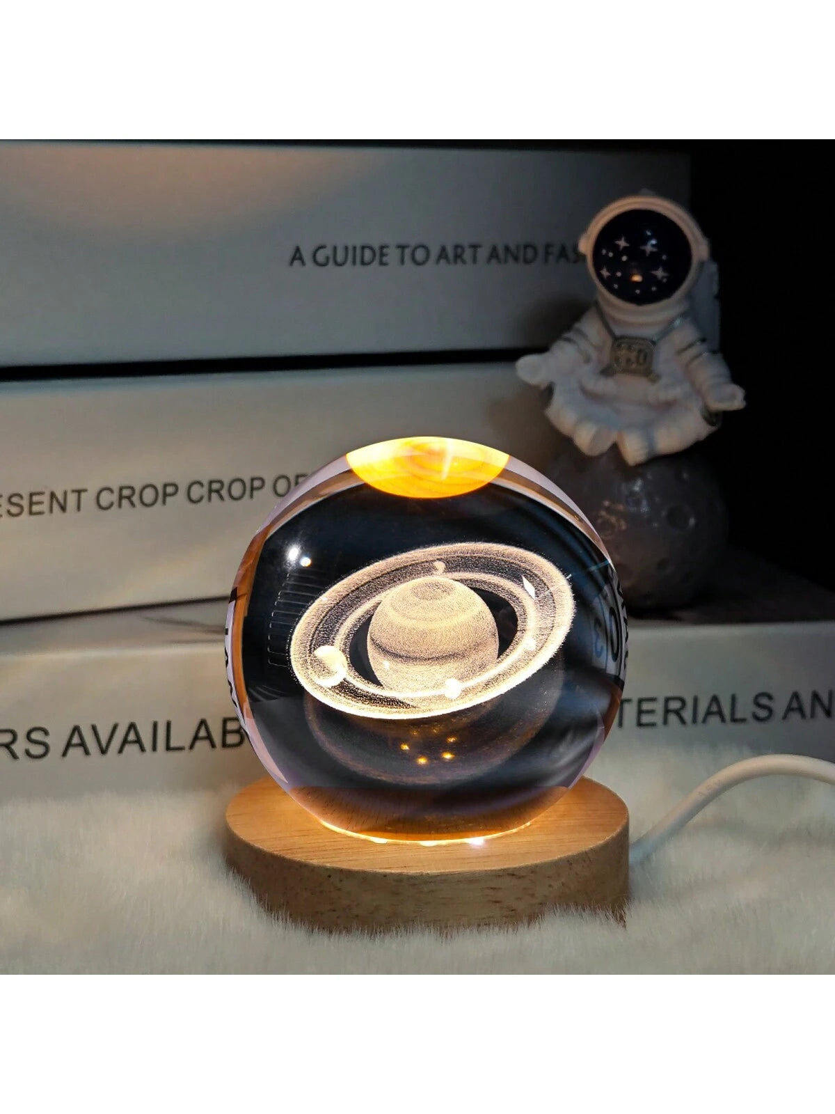 Material - Star Night Lights Solar System Crystal Ball Made of Crystal. 3D Crystal Ball Led Night Light Is Solar System Space Themed and Even after a Lifetime of Use, Crystals Never Lose Their Original Shine.Solar System Crystal Night Light