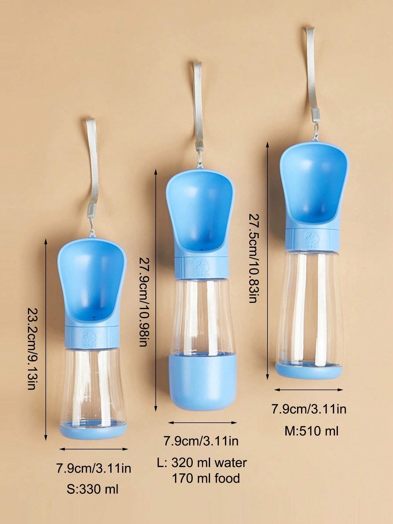 1Pc Clear Portable Pet Travel Water Bottle for Dog for Outdoor