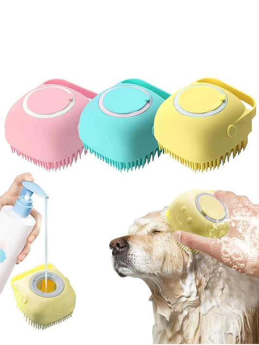 1Pc Softness Silicone Pet Brush, Modern Multifunctional Dog Hair Massage Bath Brush for Home