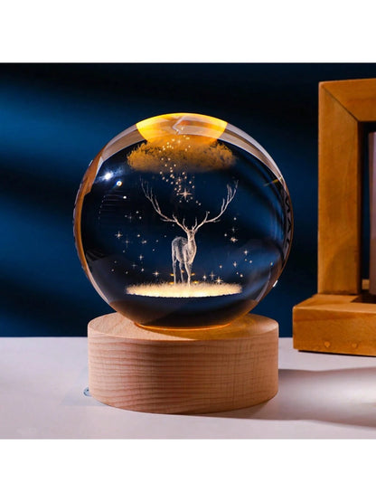 Material - Star Night Lights Solar System Crystal Ball Made of Crystal. 3D Crystal Ball Led Night Light Is Solar System Space Themed and Even after a Lifetime of Use, Crystals Never Lose Their Original Shine.Solar System Crystal Night Light