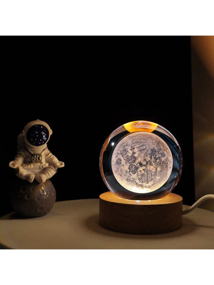 Material - Star Night Lights Solar System Crystal Ball Made of Crystal. 3D Crystal Ball Led Night Light Is Solar System Space Themed and Even after a Lifetime of Use, Crystals Never Lose Their Original Shine.Solar System Crystal Night Light