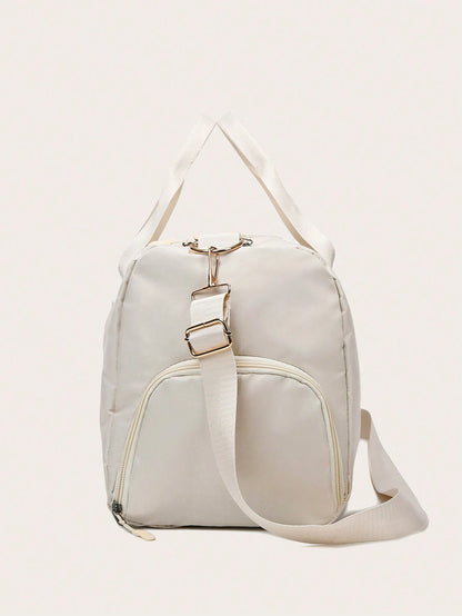 Large Capacity Waterproof Travel Bag, Solid Black Duffel Bag with Shoe Compartment & Wet Dry Separation Pockets, Suitable for Travel & Gym Sports