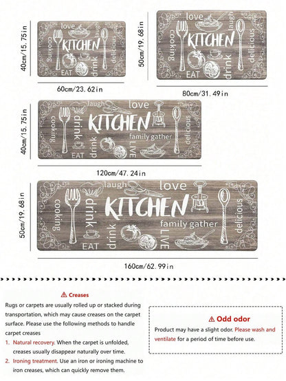 1Pc Kitchen Floor Mat Non-Slip Anti-Fatigue Door Mat Water Absorbent Quick Dry Entrance Mat ,Room Decor