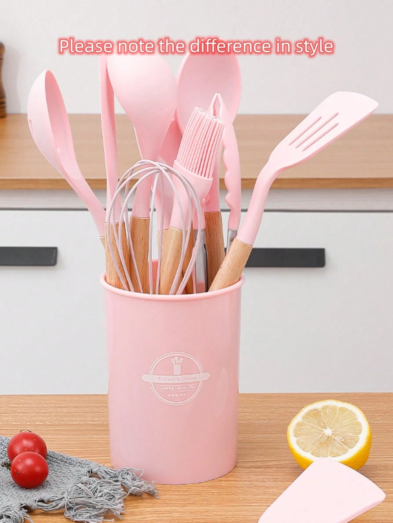 1Set of 12Piece/ 3Pcs/1Pcsilicone Cooking Utensil Set,Wood Handle Non-Stick Kitchen Gadget Tool Set for Kitchen