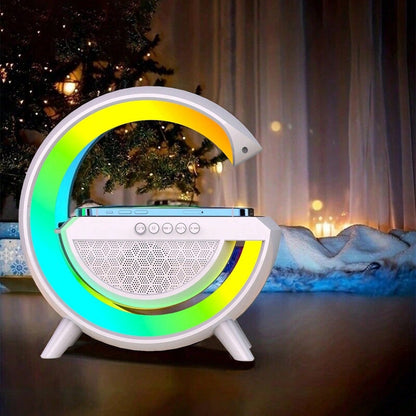 Wireless Speaker 6 Kinds of Light Mode Wireless Charging Function Compatible with IOS / Android System Black and White 601099513769049